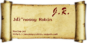 Jánossy Robin névjegykártya